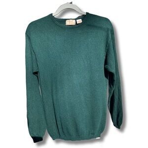 Green Crewneck 100% Cashmere Sweater